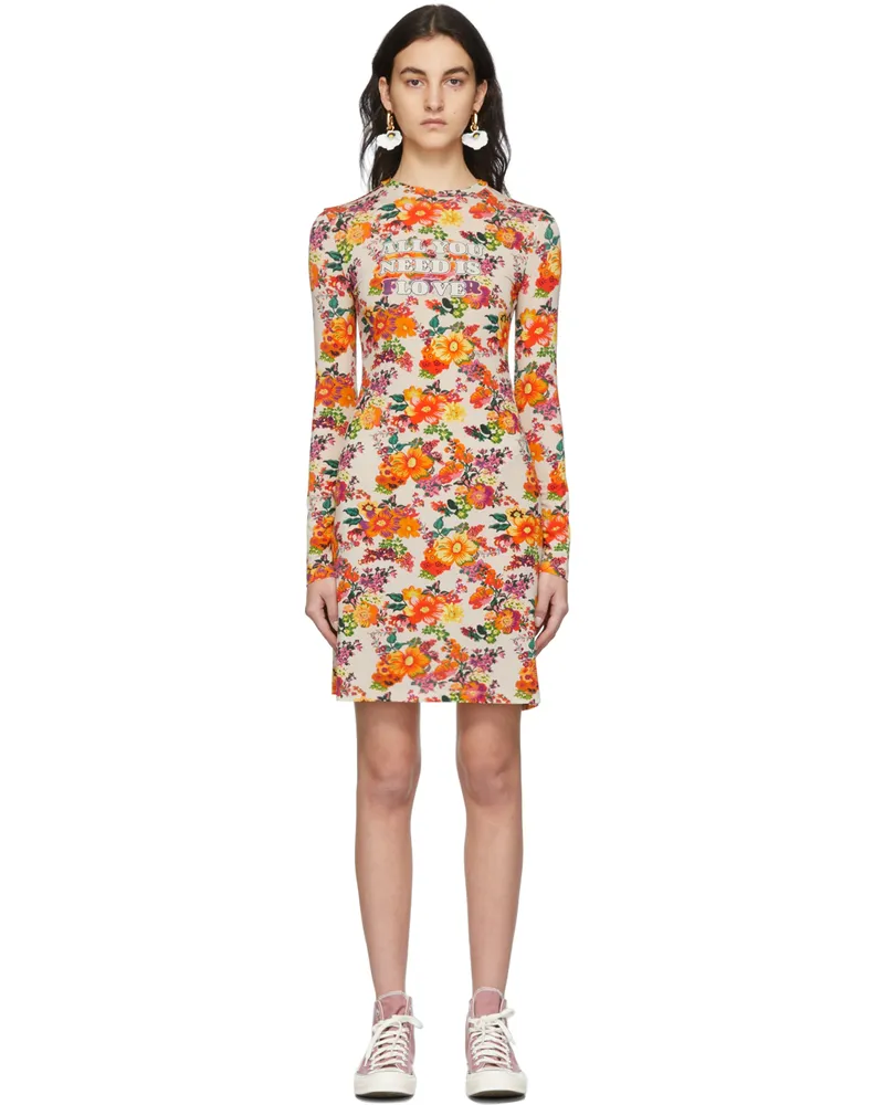 Paco Rabanne SSENSE Exclusive Beige & Multicolor Capsule Printed Nacre Dress V128