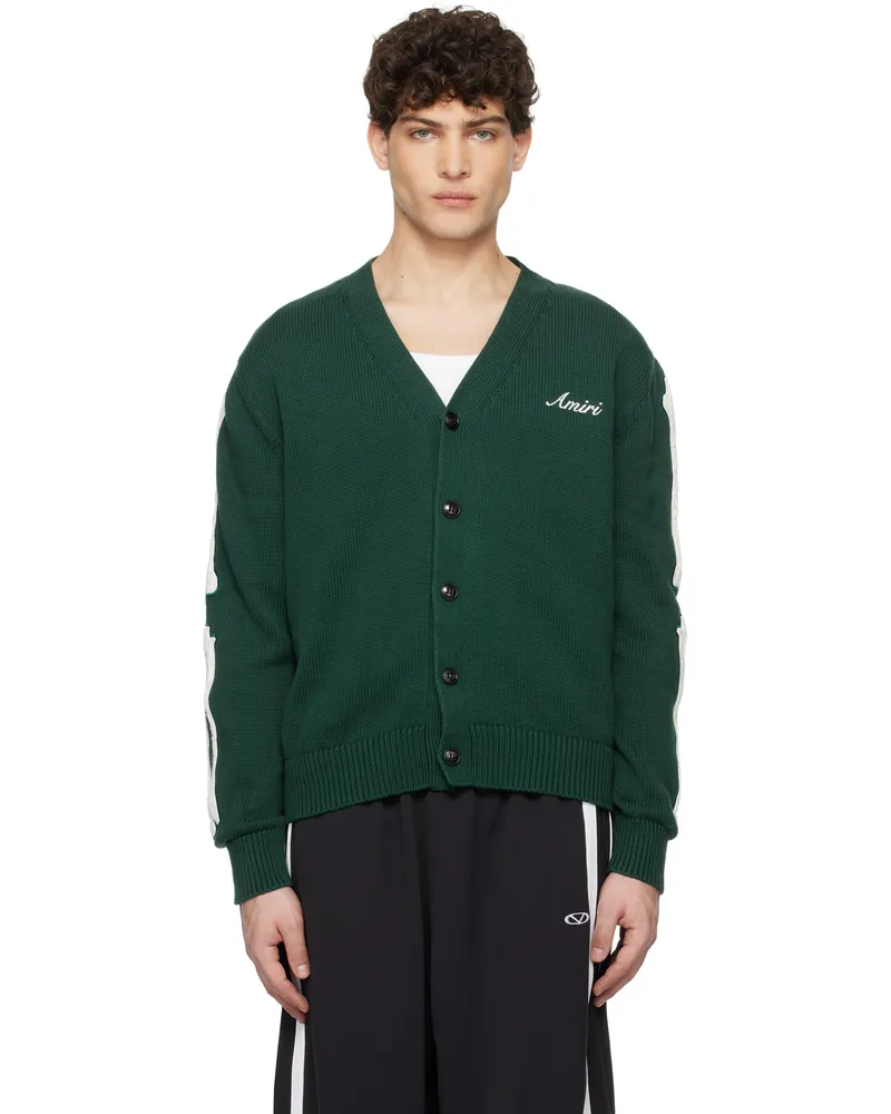 Amiri Green Bones Cardigan Evergreen