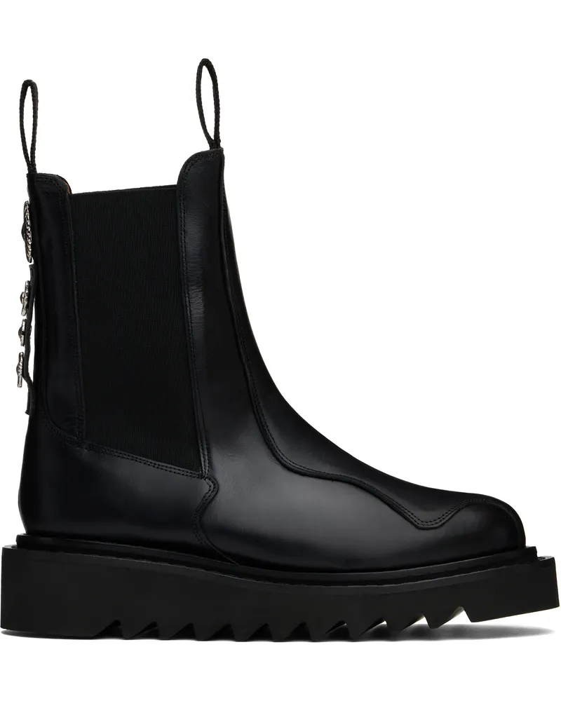 Toga SSENSE Exclusive Black Ankle High Chelsea Boots Black