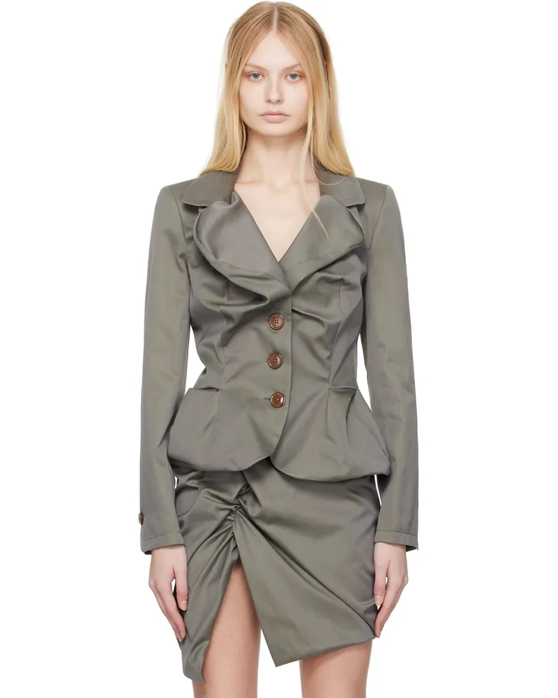 Vivienne Westwood Gray Drunken Tailored Blazer M402