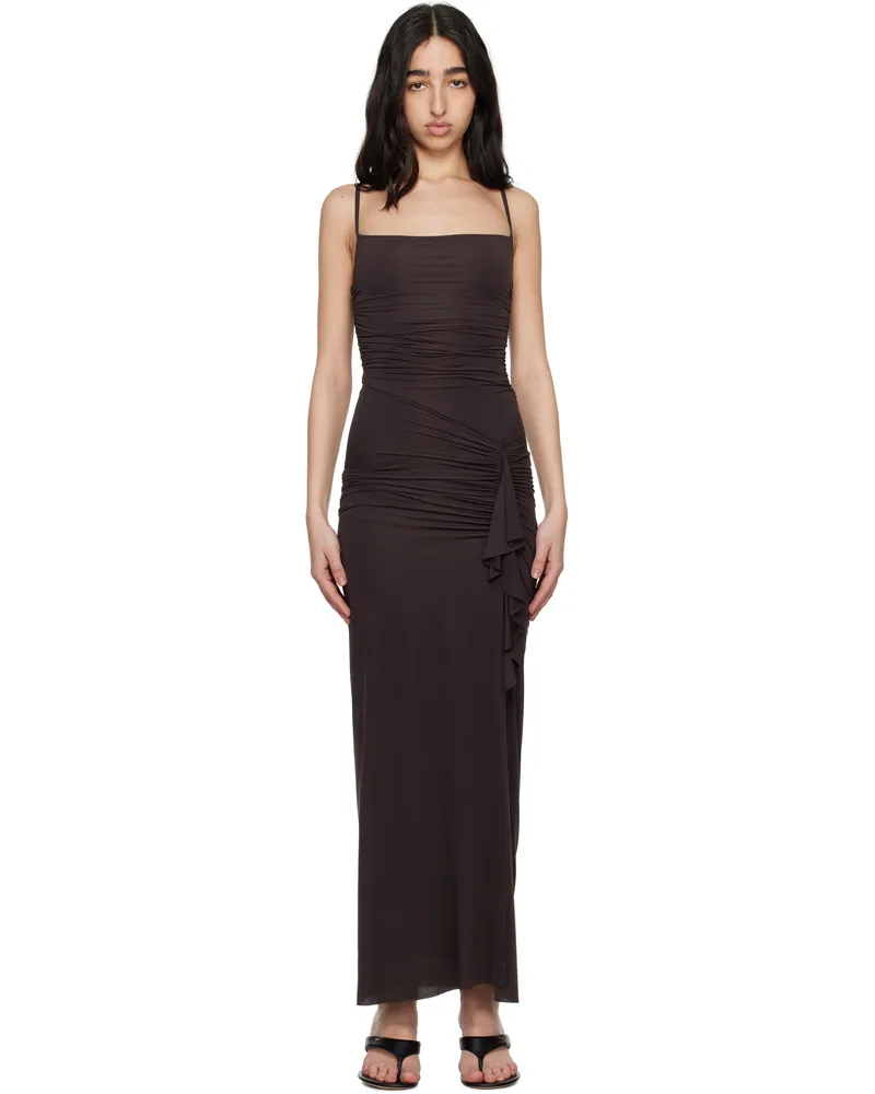 bec & bridge Brown Nara Ruffle Maxi Dress Dark