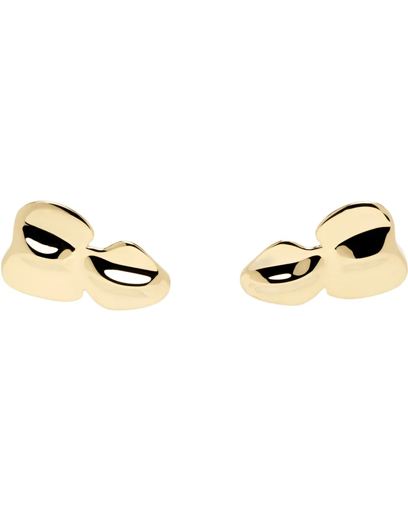 Acne Studios Gold Brass Croco Scale Earrings 290