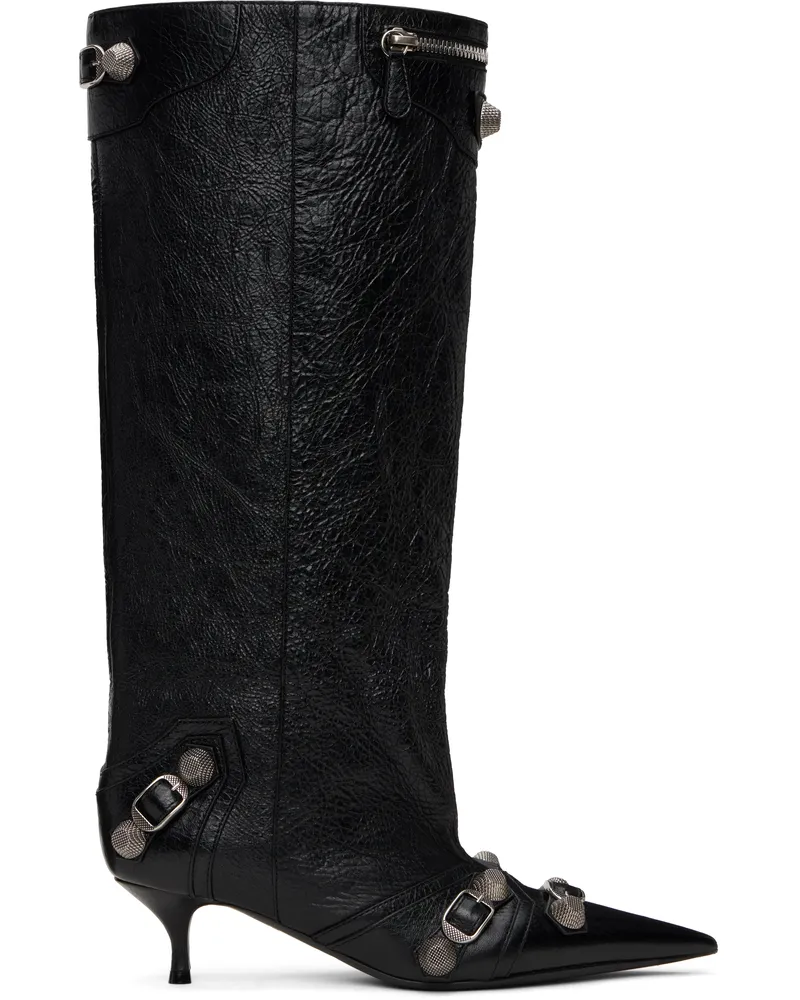 Balenciaga Black Cagole Wide 50mm Boots 1081