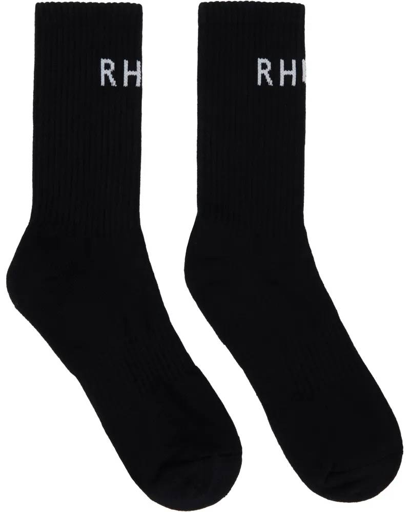 RHUDE Black 'Rhude' Classic Logo Socks Black