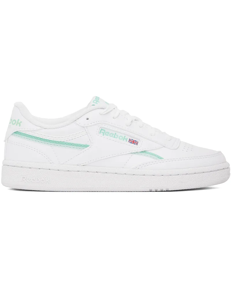 Reebok White & Green Club C 85 Vegan Sneakers Ftwr
