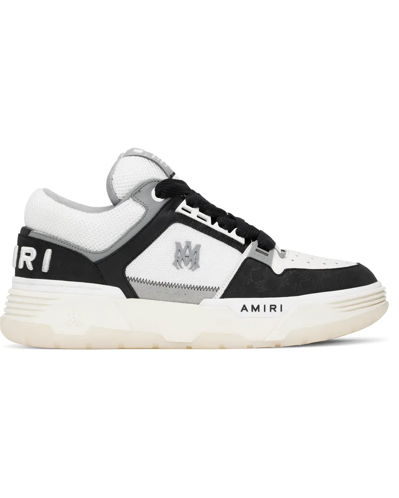 Amiri White & Black MA Quad Debossed Nubuck MA-1 Sneakers Black