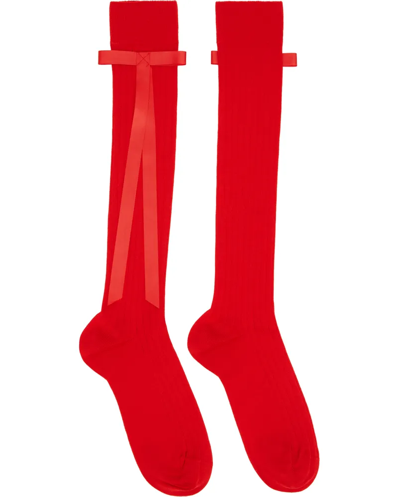 Sandy Liang SSENSE Exclusive Red Recital Socks Red