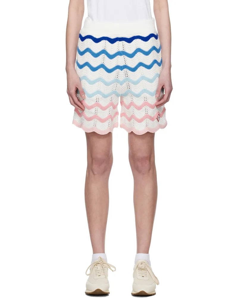 Casablanca Paris Multicolor Gradient Wave Crochet Shorts Multi