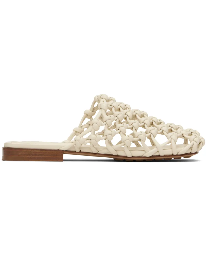 Bottega Veneta White Supple Lambskin Flat Sandals 9031