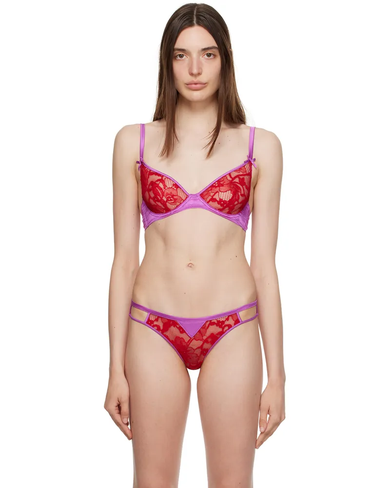 Fleur Du Mal Red Magnolia Demi Bra 0323