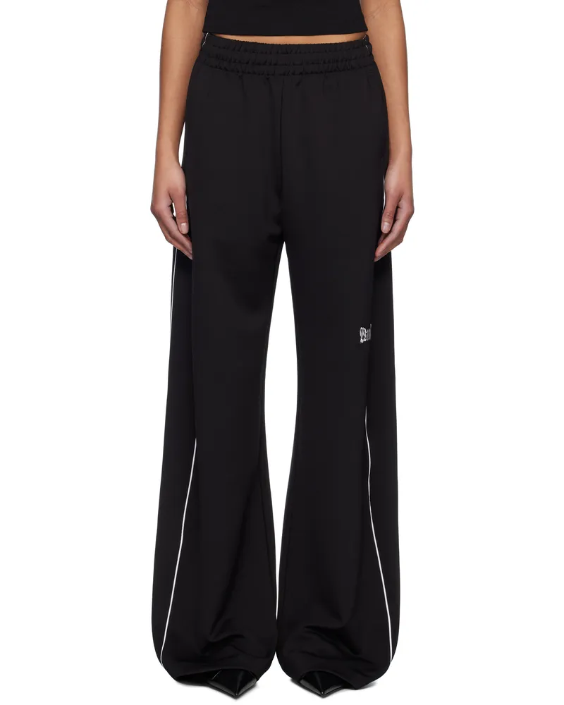 WE 11 DONE Black Logo Track Pants Black