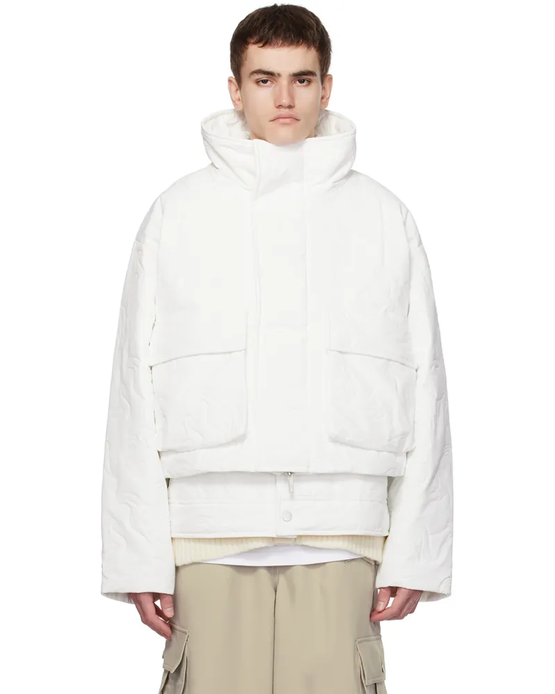 Feng Chen Wang White Embossed Jacket White