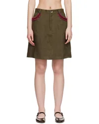 Caro Editions Khaki Nunu Midi Skirt Olive