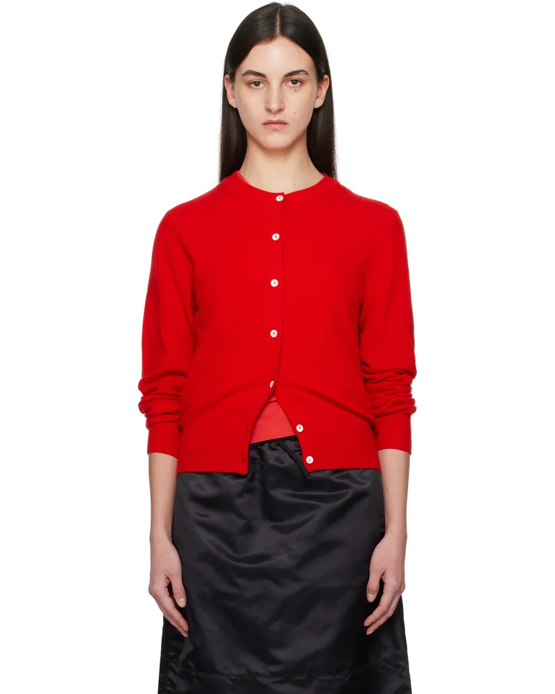 Nothing Written Red Emitt Wool Round Cardigan Red