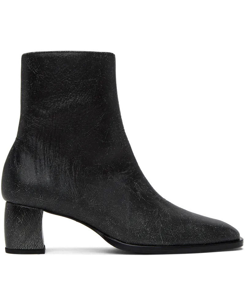 Eckhaus Latta Black Bowed Ankle Boots White
