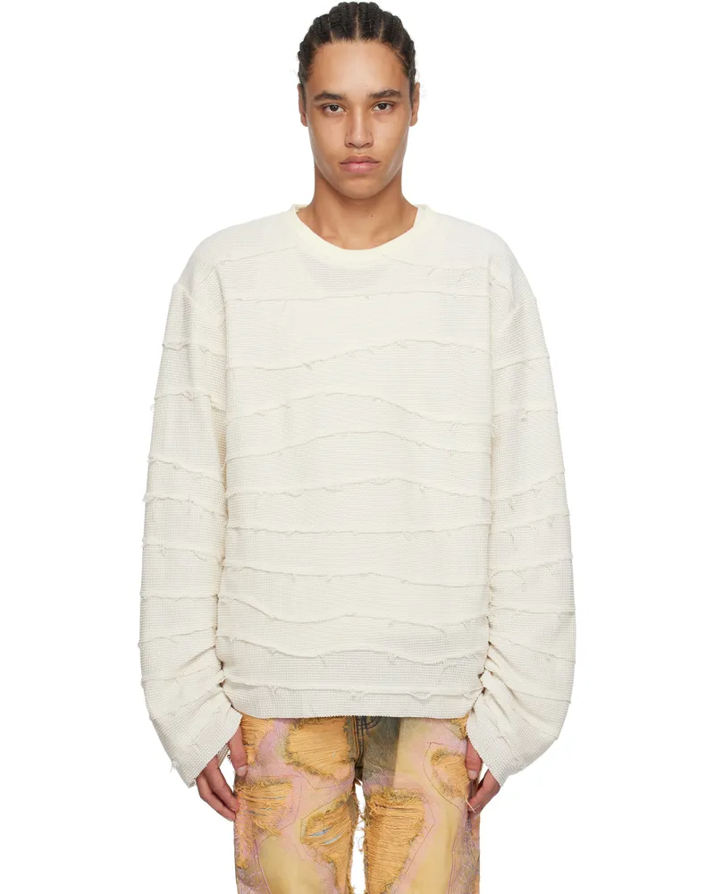 WHO DECIDES WAR Beige Wavelength Thermal T-shirt Cream