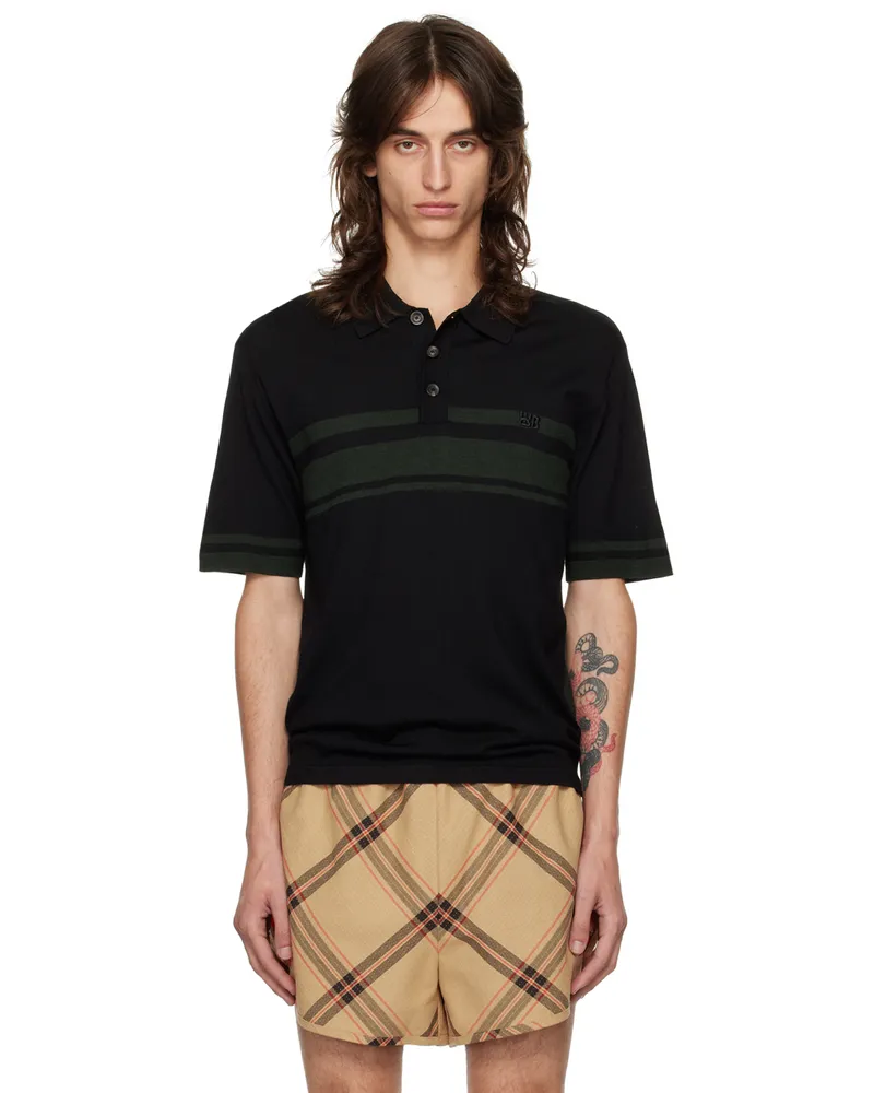 Wales Bonner Black & Green Dawn Polo Black