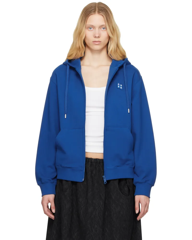 Adererror Blue Sig; TRS Tag 01 Zip-Up Hoodie Blue