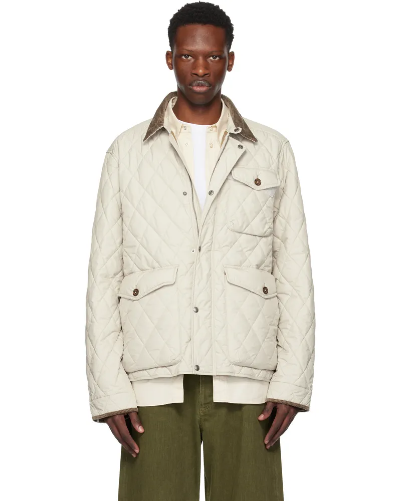 Ralph Lauren Gray 'The Beaton' Quilted Jacket Stoneware