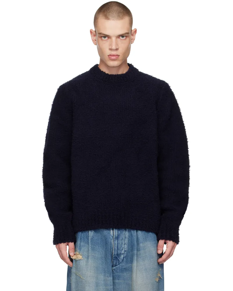 kolor Navy Studded Sweater E-navy
