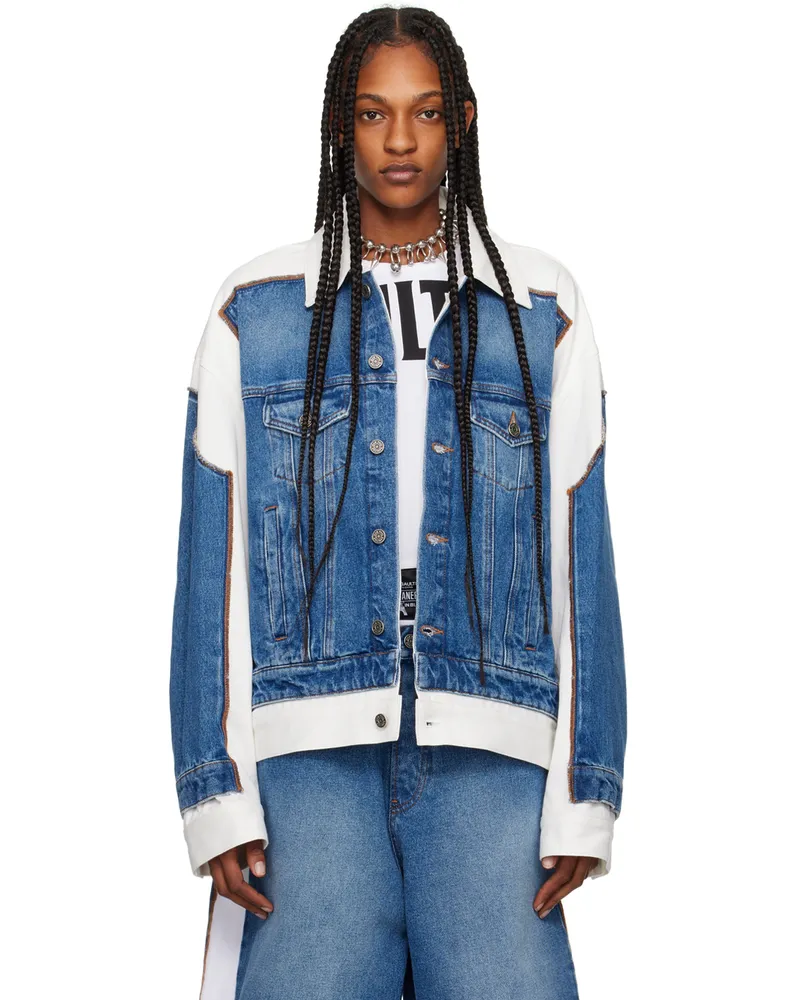 Jean Paul Gaultier Blue & White 'The Trompe œil' Denim Jacket 5701