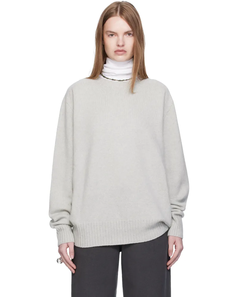 Arch The Gray Cashmere Relaxed Pullover Sweater L