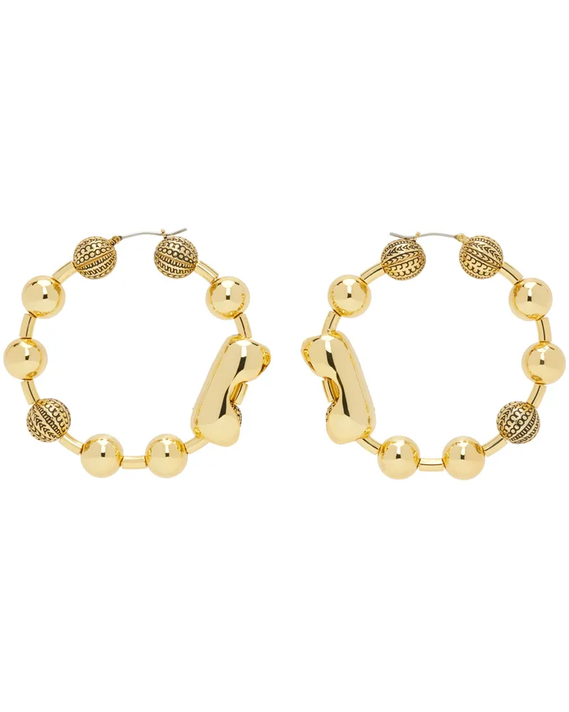 Marc Jacobs Gold 'The Monogram Ball Chain Hoop' Earrings 970