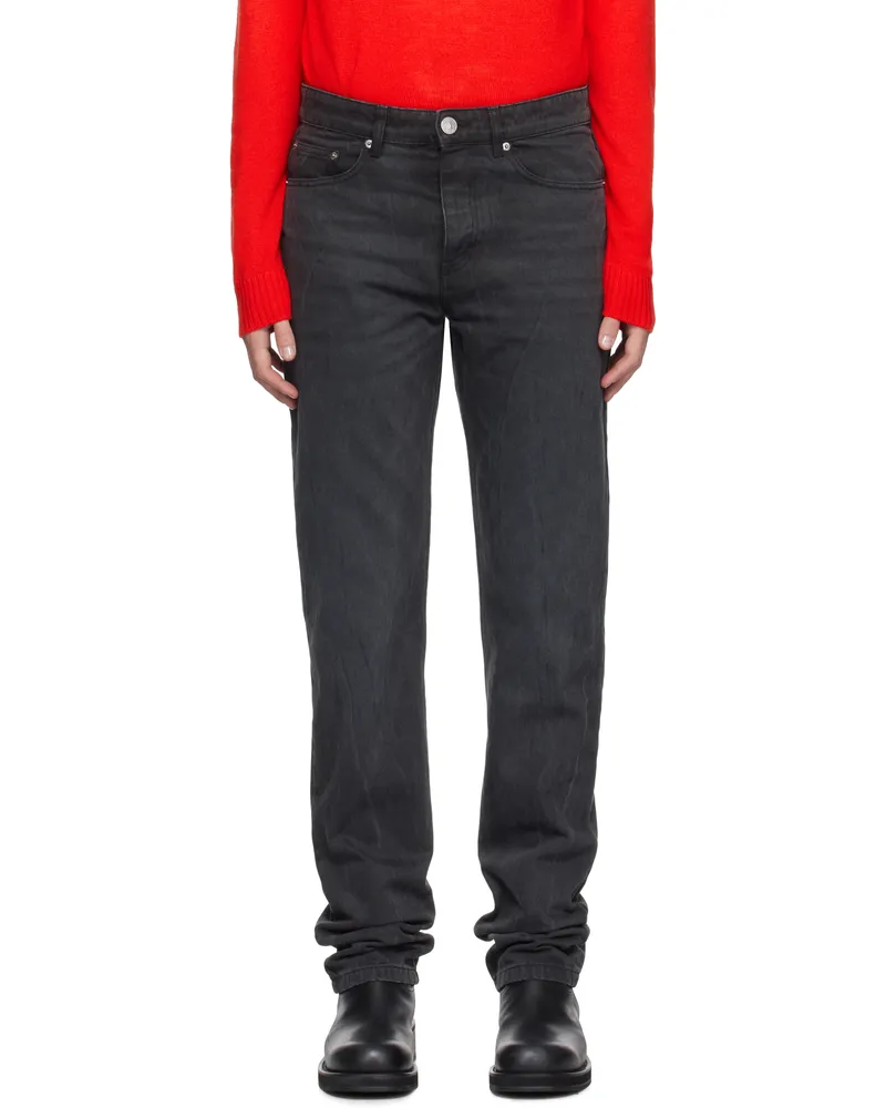 AMI Paris Black Classic Fit Jeans Black