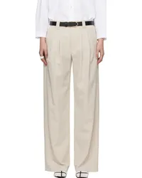 Commission Beige Pleated Trousers Ecru