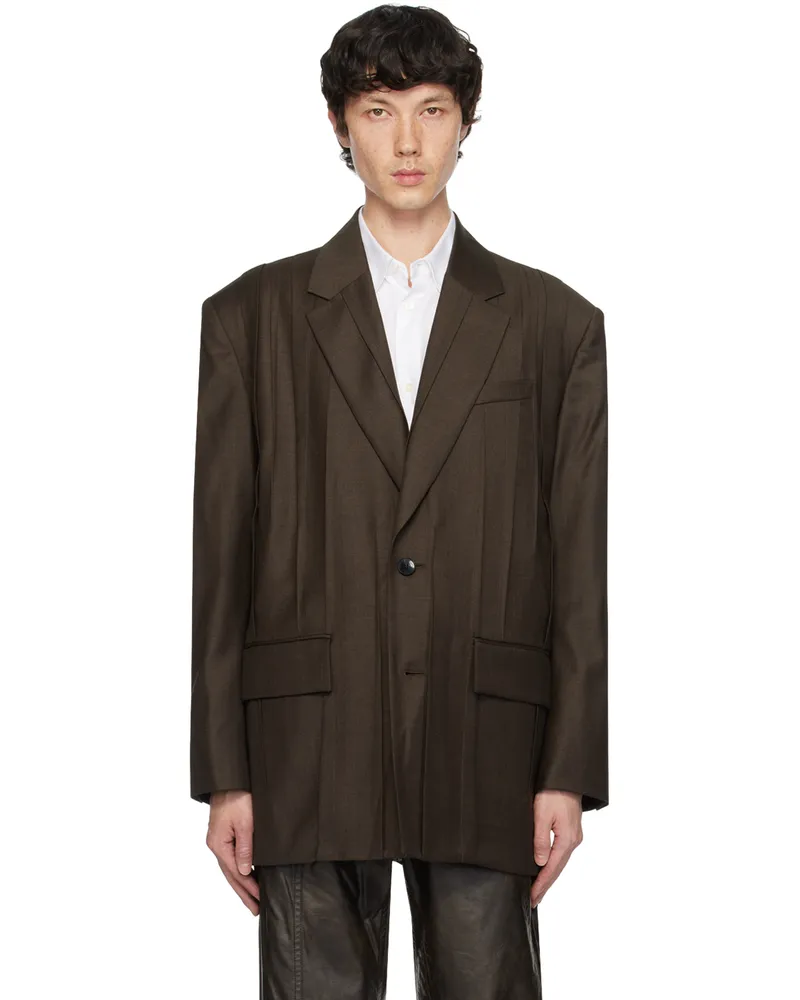 Feng Chen Wang Brown Folding Blazer Coffee