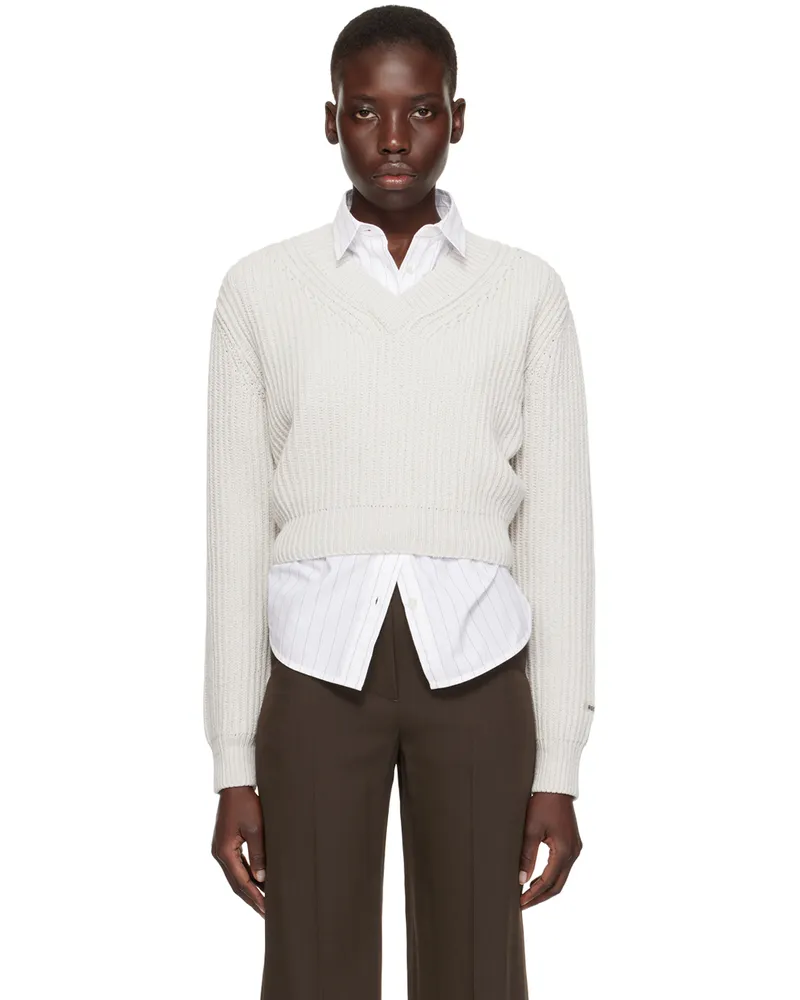 RECTO Off-White V-Neck Sweater White