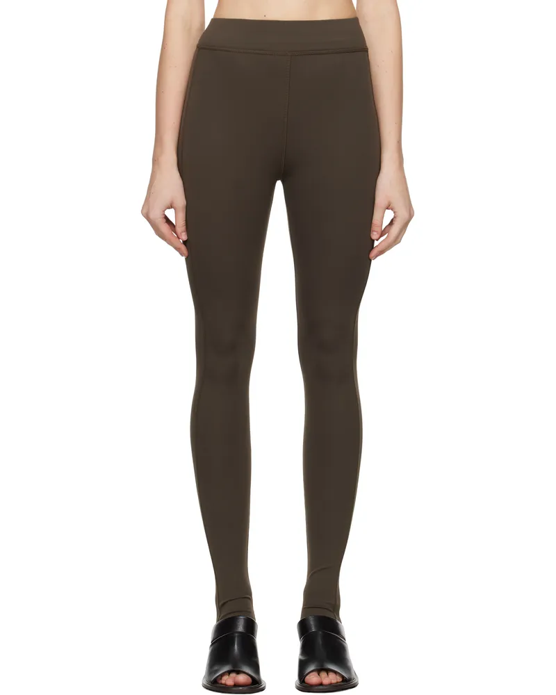 Christophe Lemaire Brown Second Skin Jersey Leggings Br495