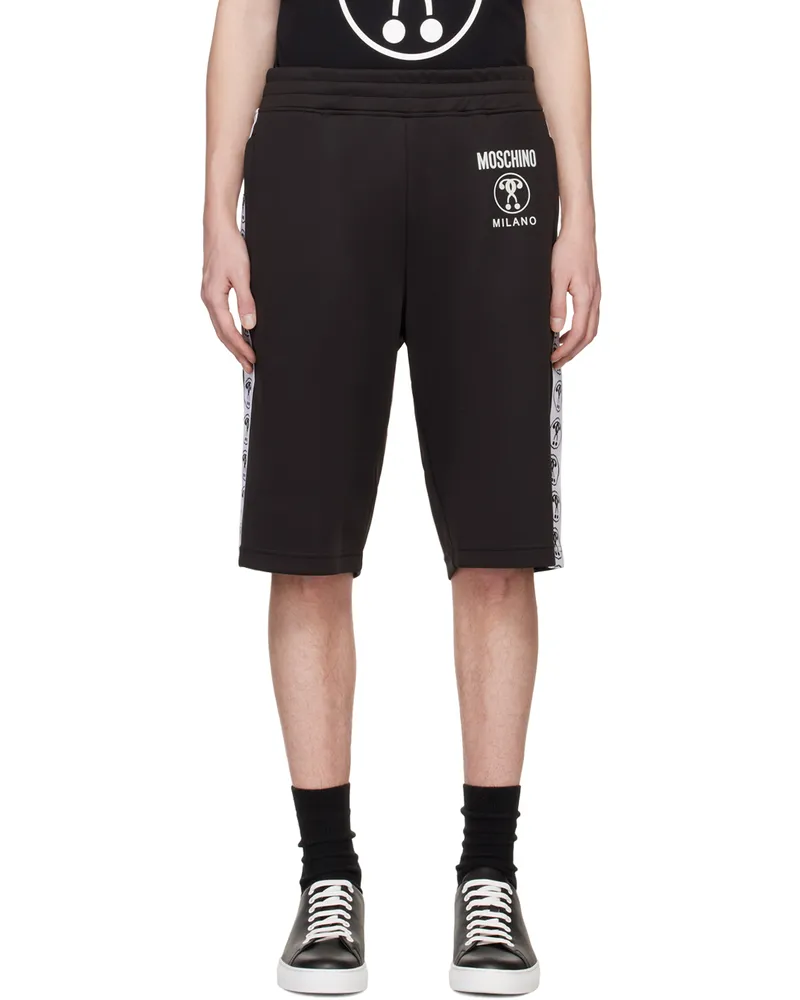 Moschino Black Double Question Mark Shorts A1555
