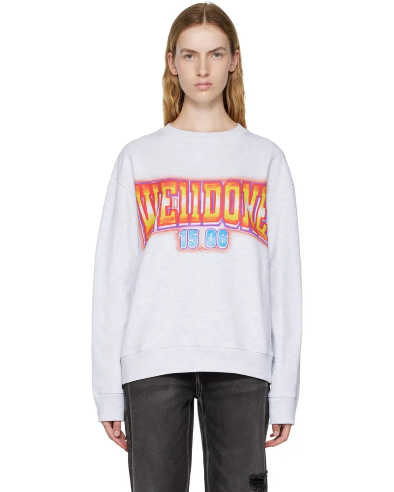 WE 11 DONE Gray Crewneck Sweatshirt Grey