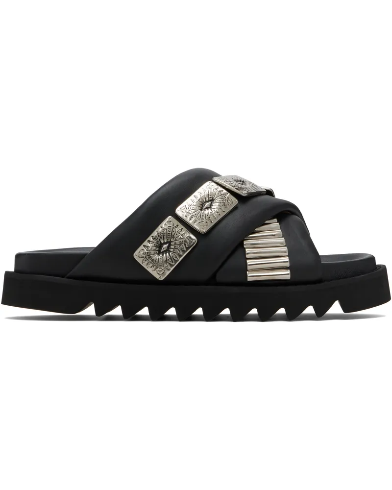 Toga SSENSE Exclusive Black Leather Sandals Black
