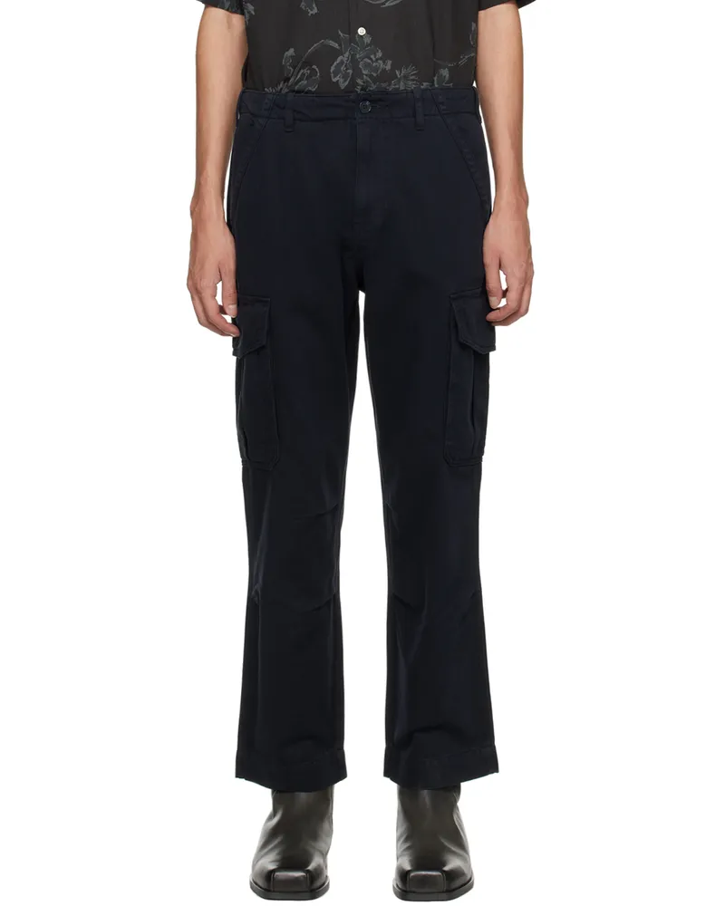 Officine Generale Navy Kenny Cargo Pants Dark