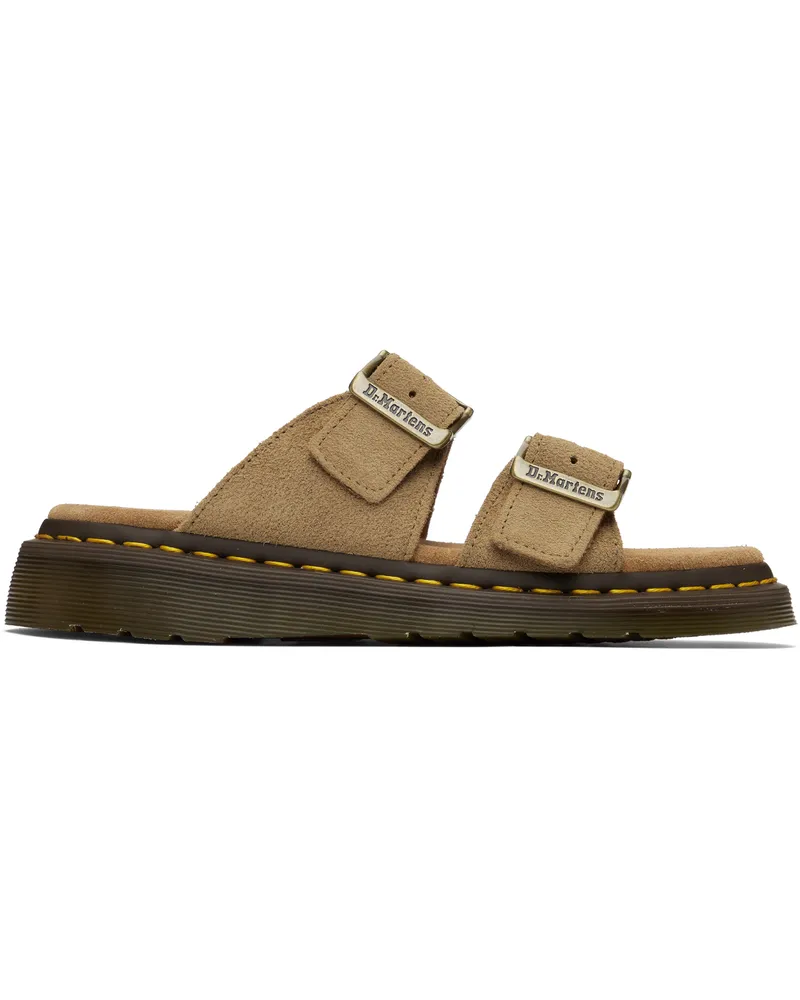 Dr.Martens Tan Josef Suede Slide Sandals Savannah