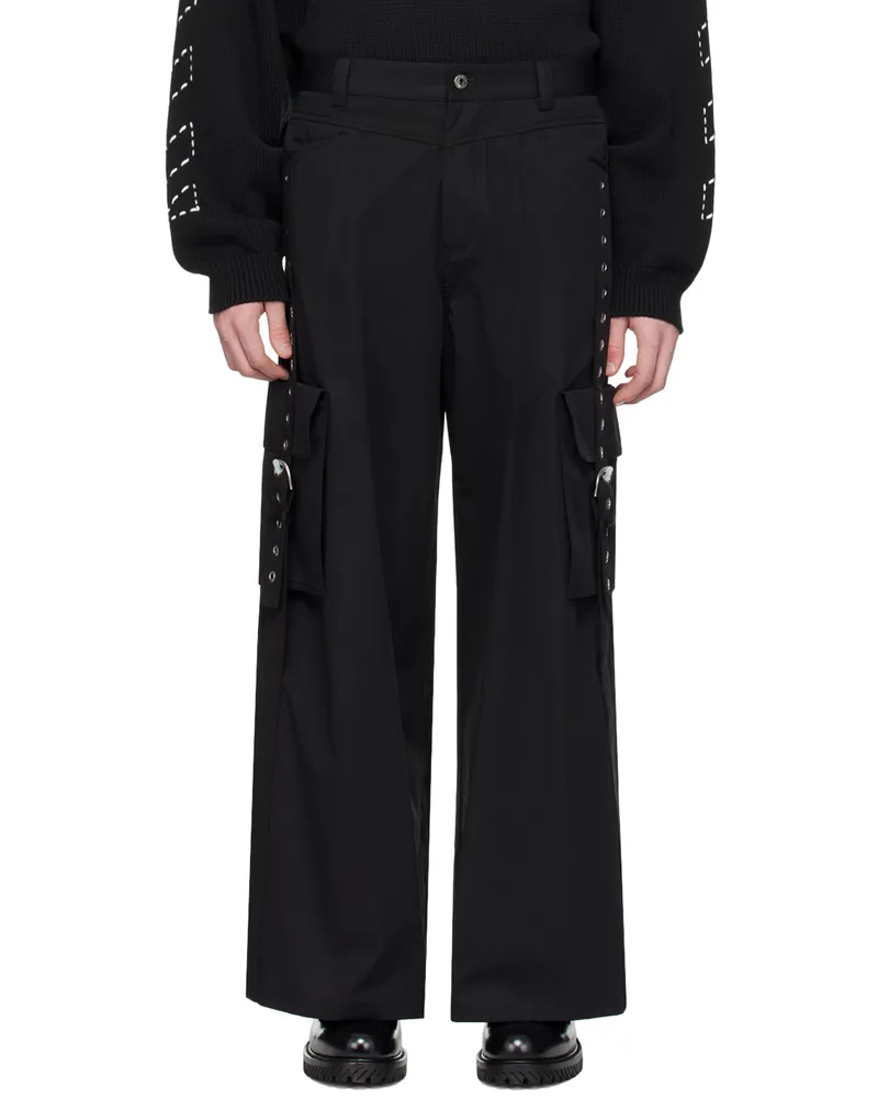 OFF-WHITE Black Buckles Cargo Pants Black
