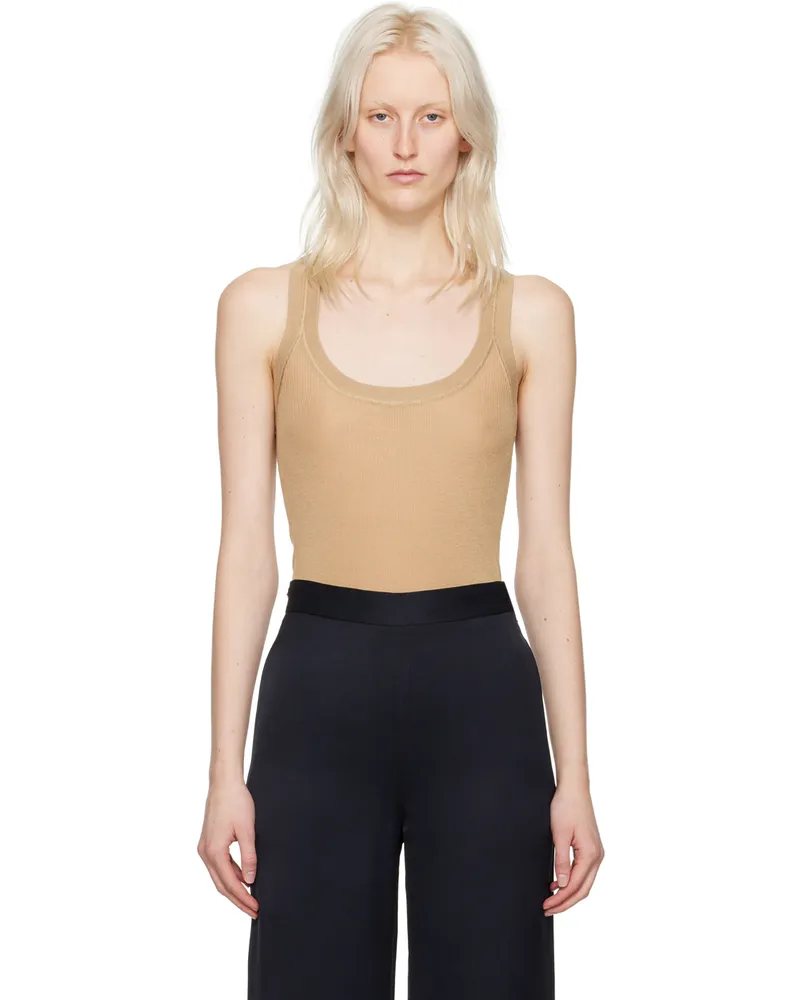 6397 Beige Skinny Tank Top Sand