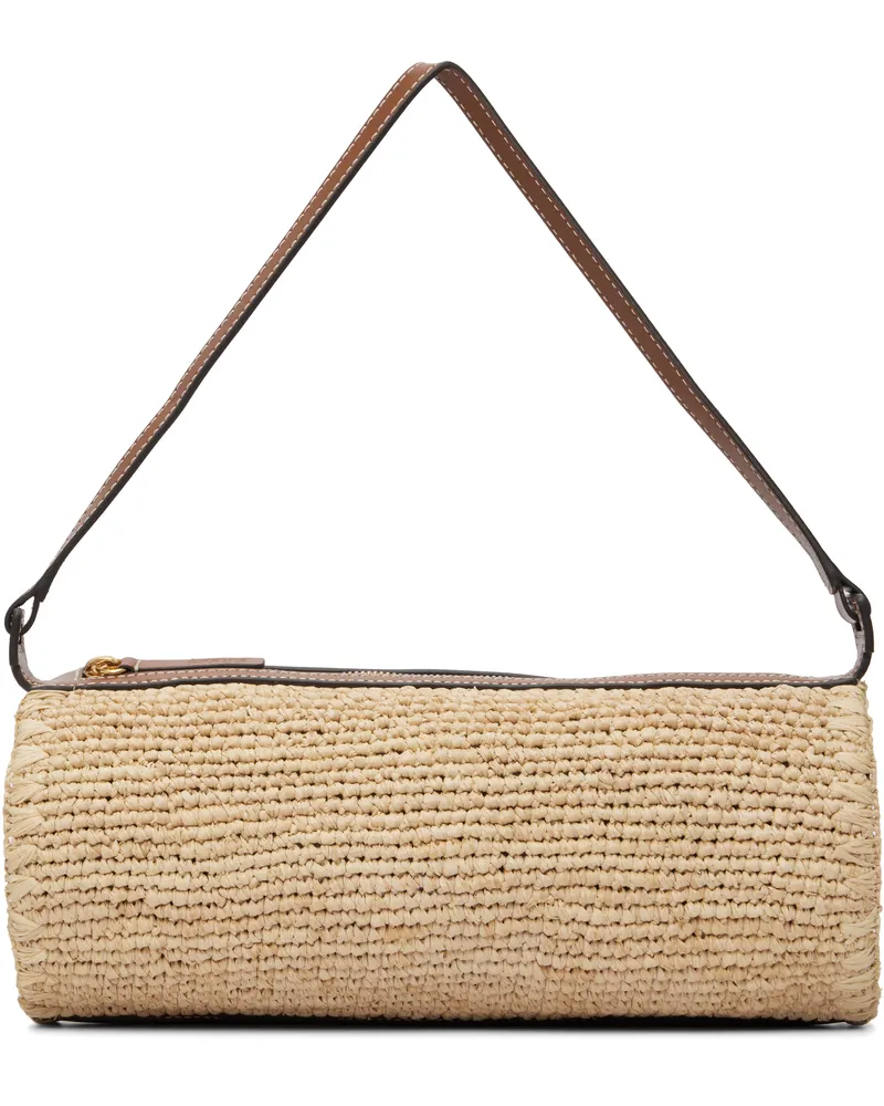 STAUD Tan Mini Taru Raffia Bag Nttn