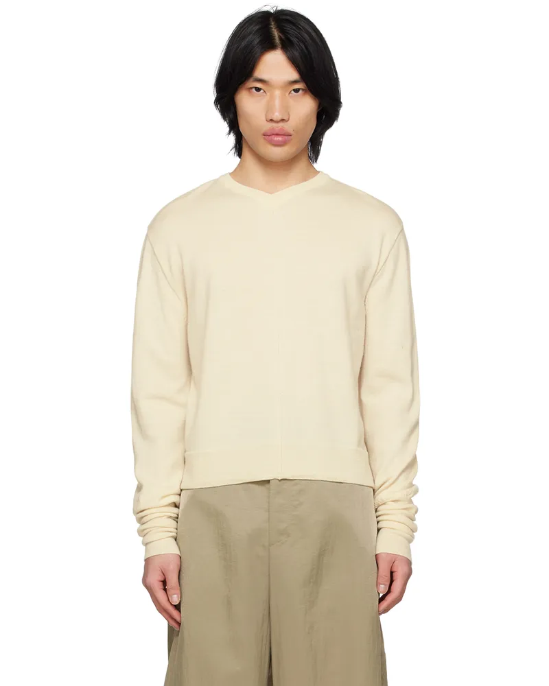 Birrot Off-White Cutout Sweater Ivory
