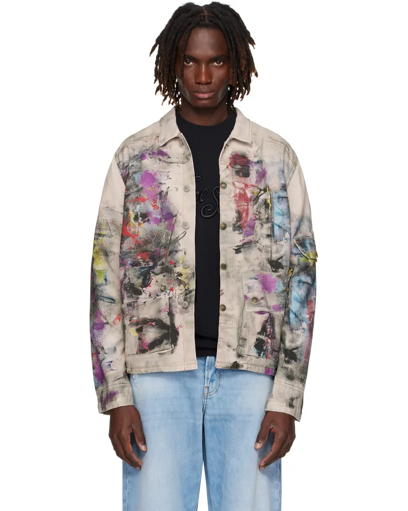 Acne Studios Multicolor Trompe L'Oeil Print Jacket Aol