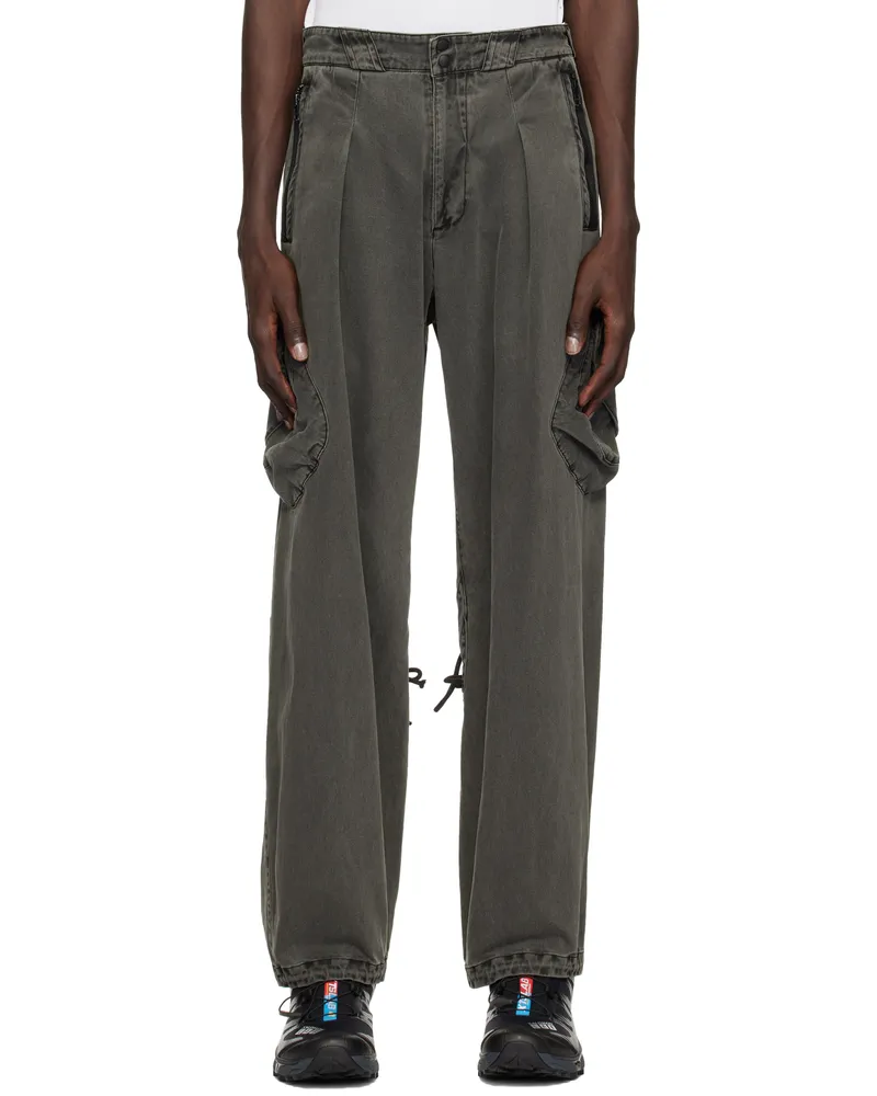 Hyein Seo Gray Dyed Cargo Pants Dark