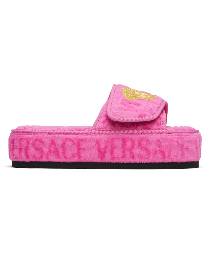 Versace Pink 'I Heart Baroque' Slippers Z4582-fuxia