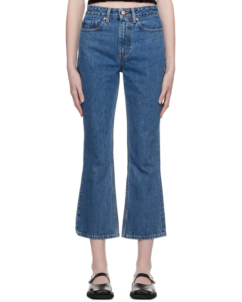 Ganni Blue Rigid Betzy Jeans 566