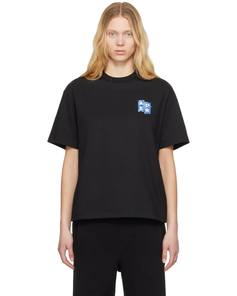 Adererror Black Sig; BL Tag 06 T-shirt Noir