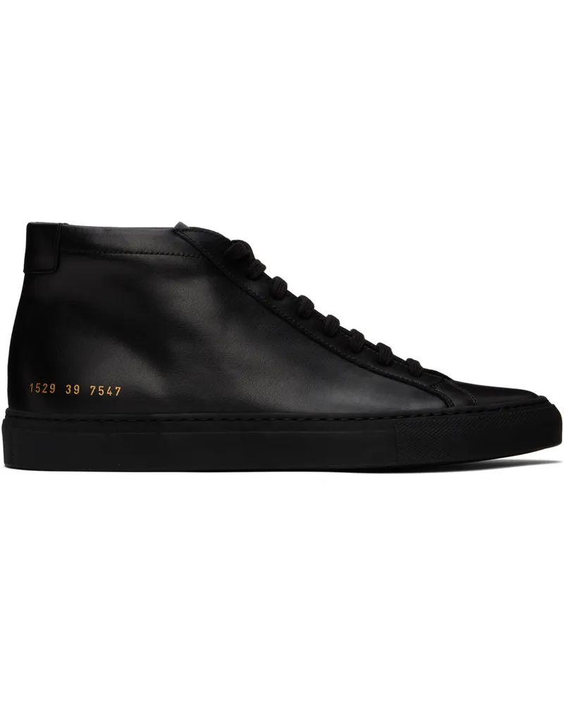 Common Projects Black Achilles Mid Sneakers 7547