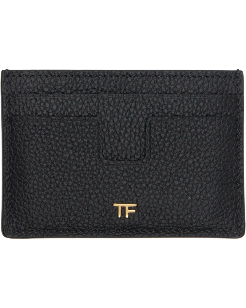 Tom Ford Black Grain Leather Card Holder 1n001