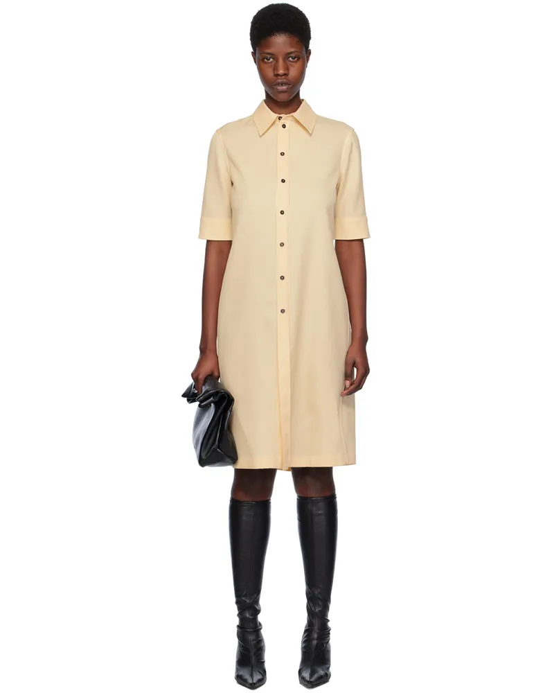 Jil Sander Beige Straight Cut Midi Dress 261