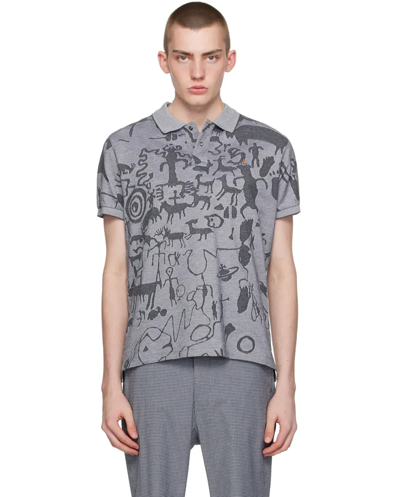 Vivienne Westwood Gray Jacquard Polo Cavemen